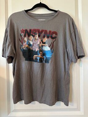 NSYNC Graphic T-Shirt Medium Gray Band Tee Camaro Photo Print